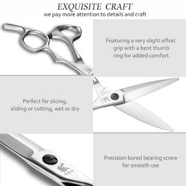 6.0 Inch Stainless Steel Engraved Barber Scissors Brushed Matte Surface