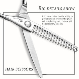 6.0 Inch Silver Professional Hair Thinning Shears High Smoothness Precise Cutting