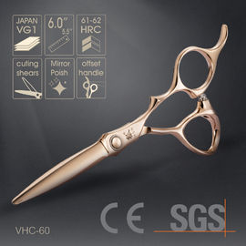 Cobalt Steel Colourful Scissors , Rose Gold Hair Cutting Shears High Stability