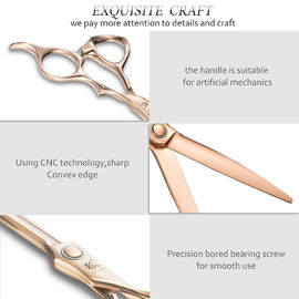 Cobalt Steel Colourful Scissors , Rose Gold Hair Cutting Shears High Stability