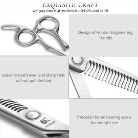Patented Hair Thinning Scissors Sharp Blade Tip Double Sided Tooth