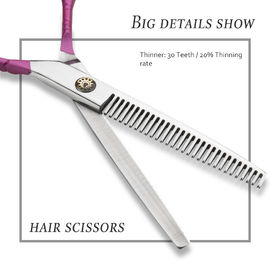 Slim Colourful Professional Hair Thinning Shears Pink Painted High Precision