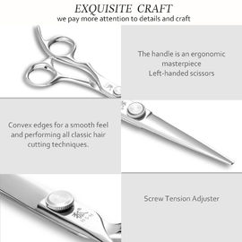 Stainless Steel Left Handed Hair Scissors , Hair Salon Shears High Precision