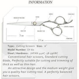 Cobalt Stainless Steel Hair Scissors Sharp Blade Tip High Smoothness