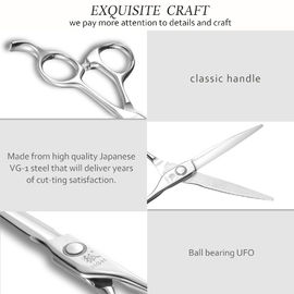 Silver Professional Barber Scissors Japanese Steel High Performance