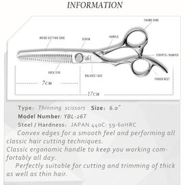 Professional Left Handed Hair Scissors High Stability Sharp Blade Tip