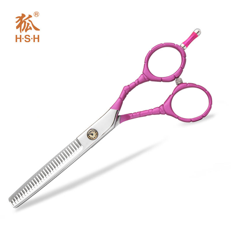 Slim Colourful Professional Hair Thinning Shears Pink Painted High Precision